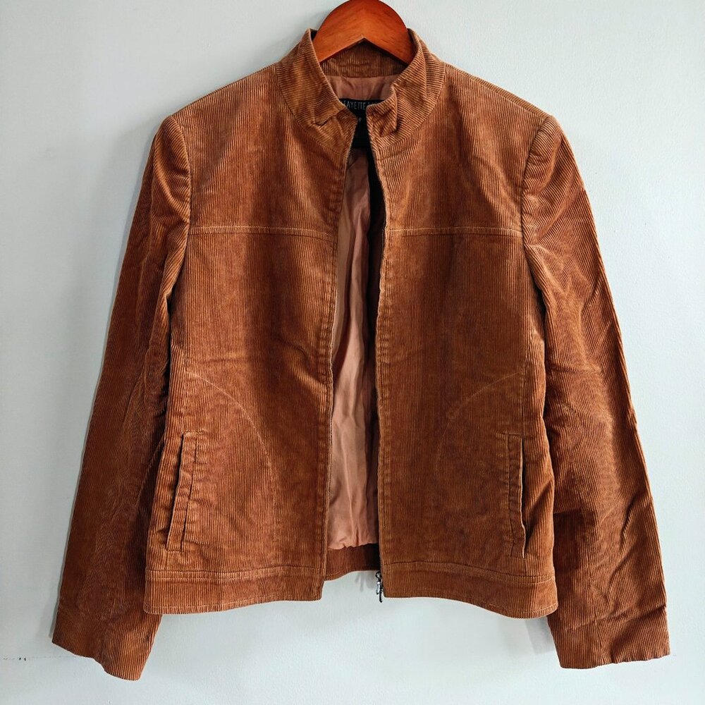 Lafayette 148 New York Women's Chestnut Brown Corduroy Zip Jacket - Picture 10 of 12